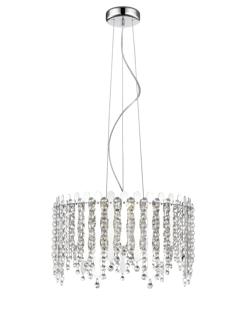 Impex Lighting Belize 5-Light Crystal Chrome LED Chandelier