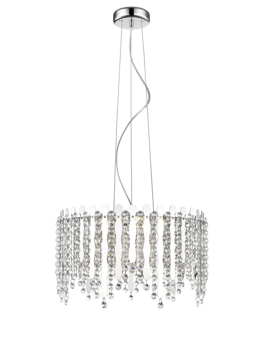 Impex Lighting Belize 5-Light Crystal Chrome LED Chandelier