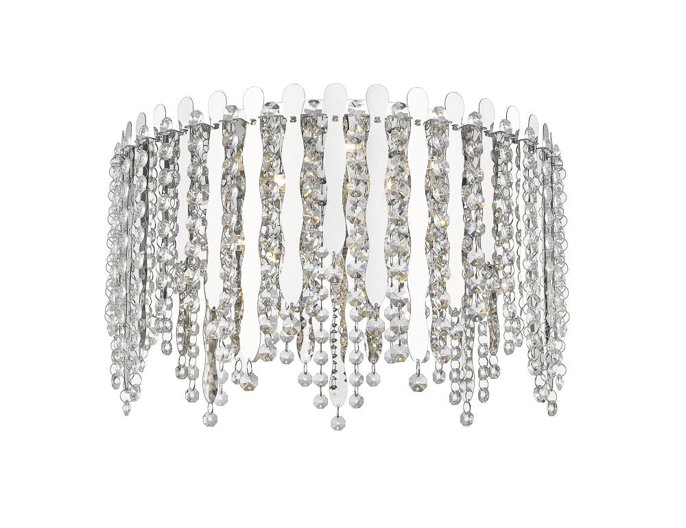 Impex Lighting Belize 5-Light Crystal Chrome LED Flush Chandelier