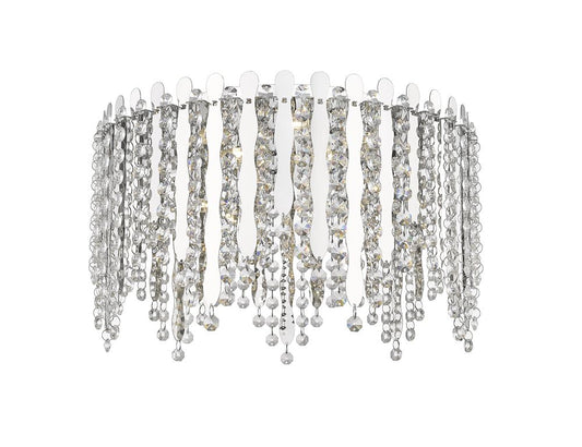 Impex Lighting Belize 5-Light Crystal Chrome LED Flush Chandelier