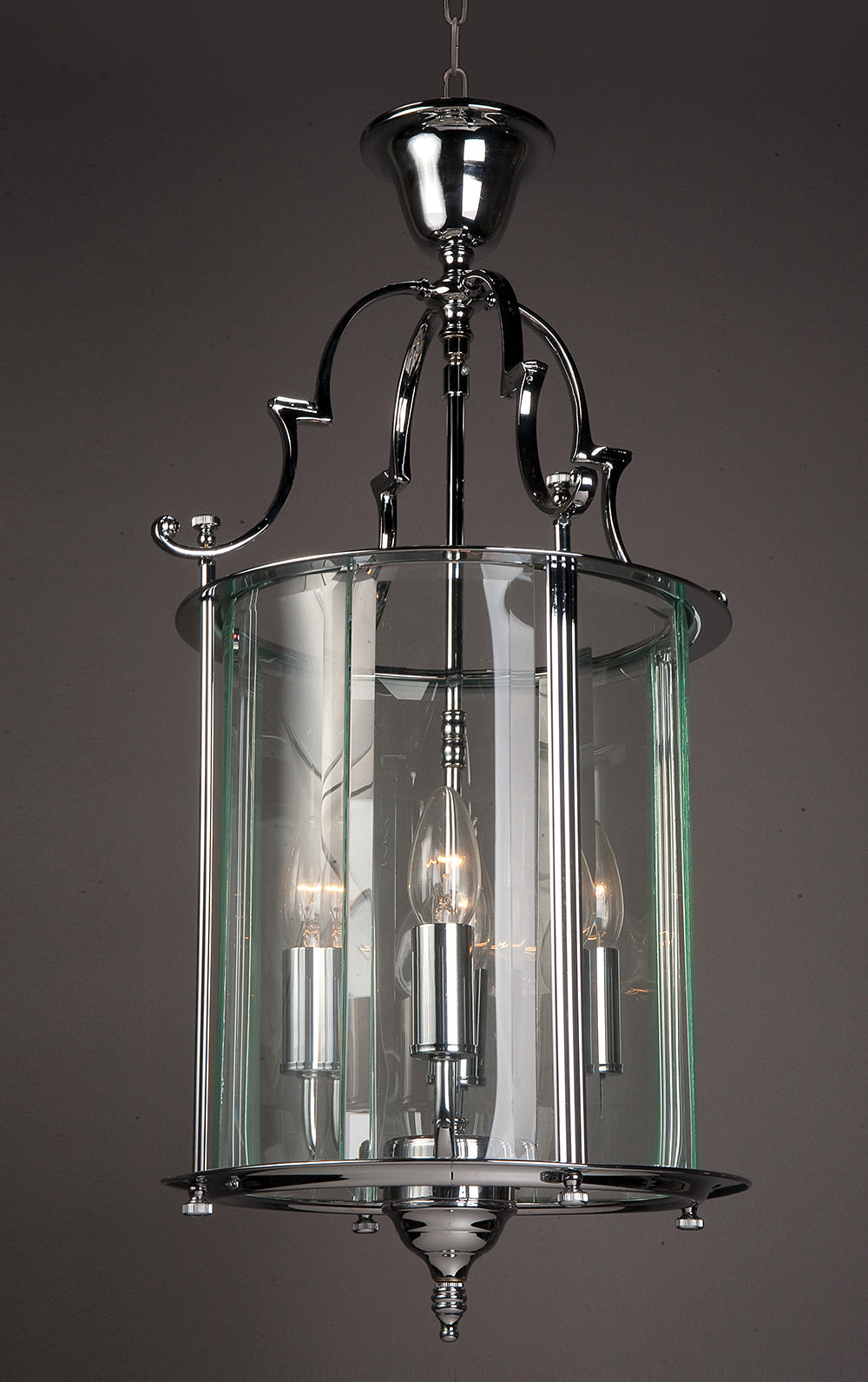 Impex Lighting Colchester 11" Glass 4-Light Chrome Lantern Chandelier