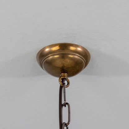 Mullan Lighting Ben Ornate 5-Light Brass Chandelier with Opal Glass Globes