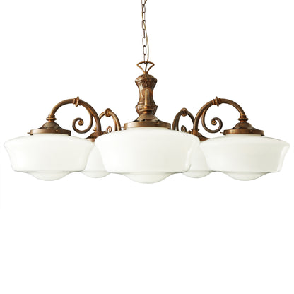 Mullan Lighting Clones 5-Light Schoolhouse Brass Chandelier
