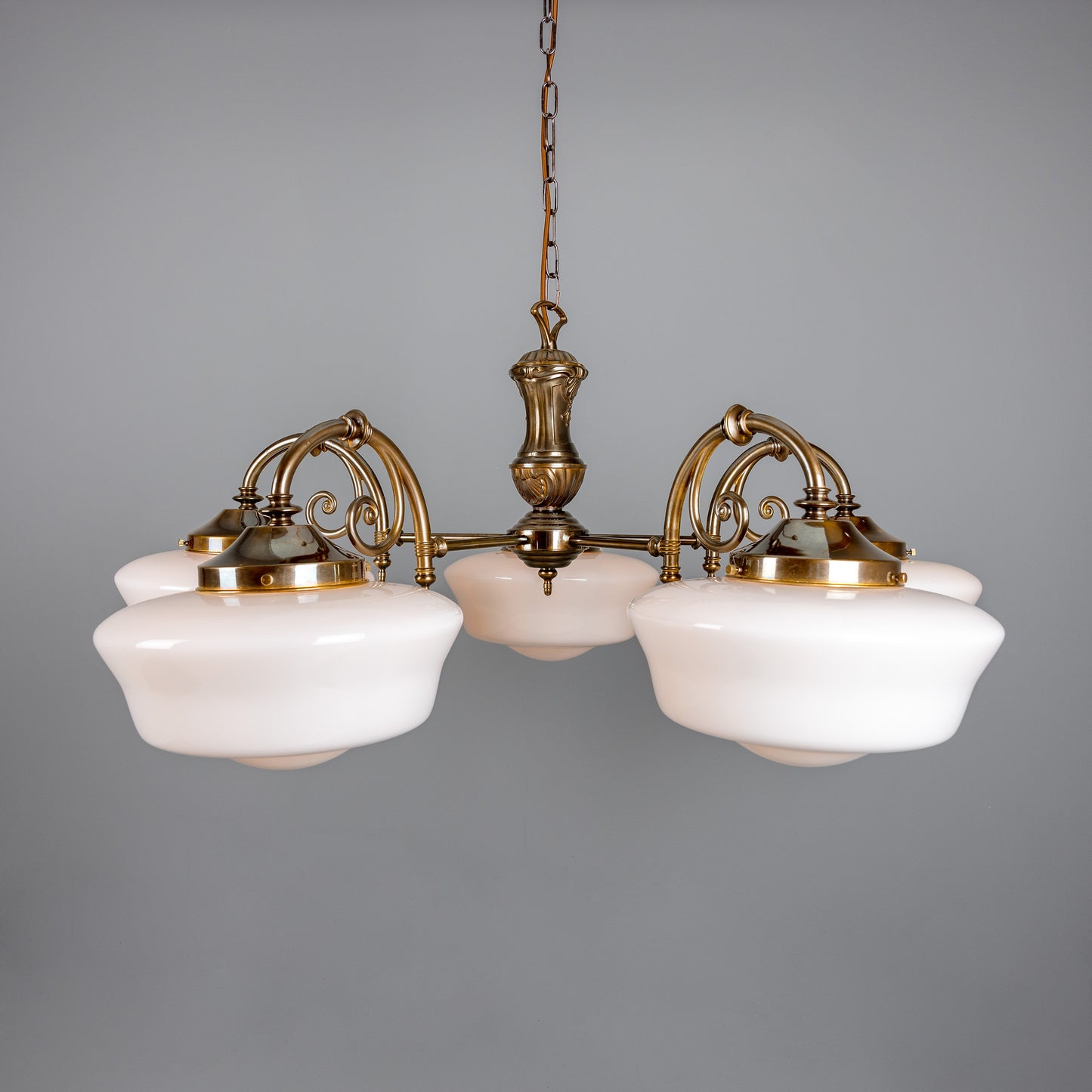 Mullan Lighting Clones 5-Light Schoolhouse Brass Chandelier