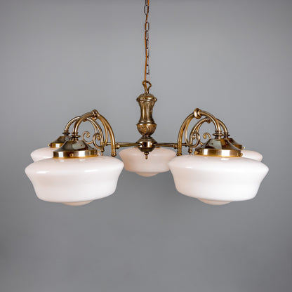 Mullan Lighting Clones 5-Light Schoolhouse Brass Chandelier