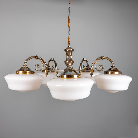 Mullan Lighting Clones 5-Light Schoolhouse Brass Chandelier