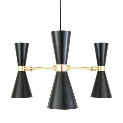 Mullan Lighting Cairo 3-Light Contemporary Chandelier – Modern Brass / Black Finish