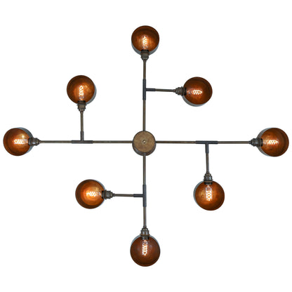 Mullan Lighting Santa Anita 8-Light Industrial Flush Chandelier