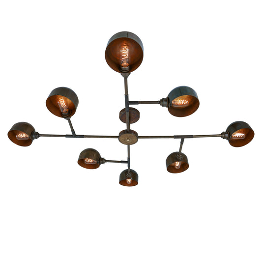 Mullan Lighting Santa Anita 8-Light Industrial Flush Chandelier
