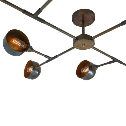 Mullan Lighting Santa Anita 8-Light Industrial Flush Chandelier