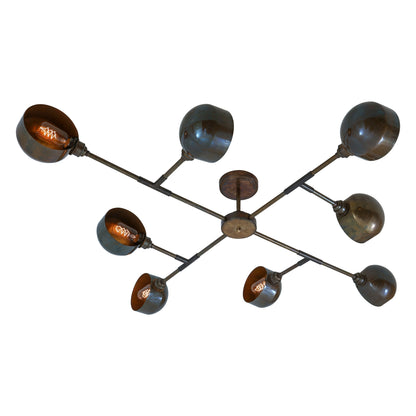 Mullan Lighting Santa Anita 8-Light Industrial Flush Chandelier