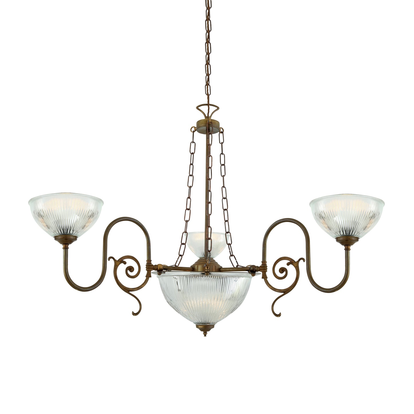 Mullan Lighting Padang 5-Light Brass Glass Chandelier
