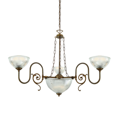 Mullan Lighting Padang 5-Light Brass Glass Chandelier