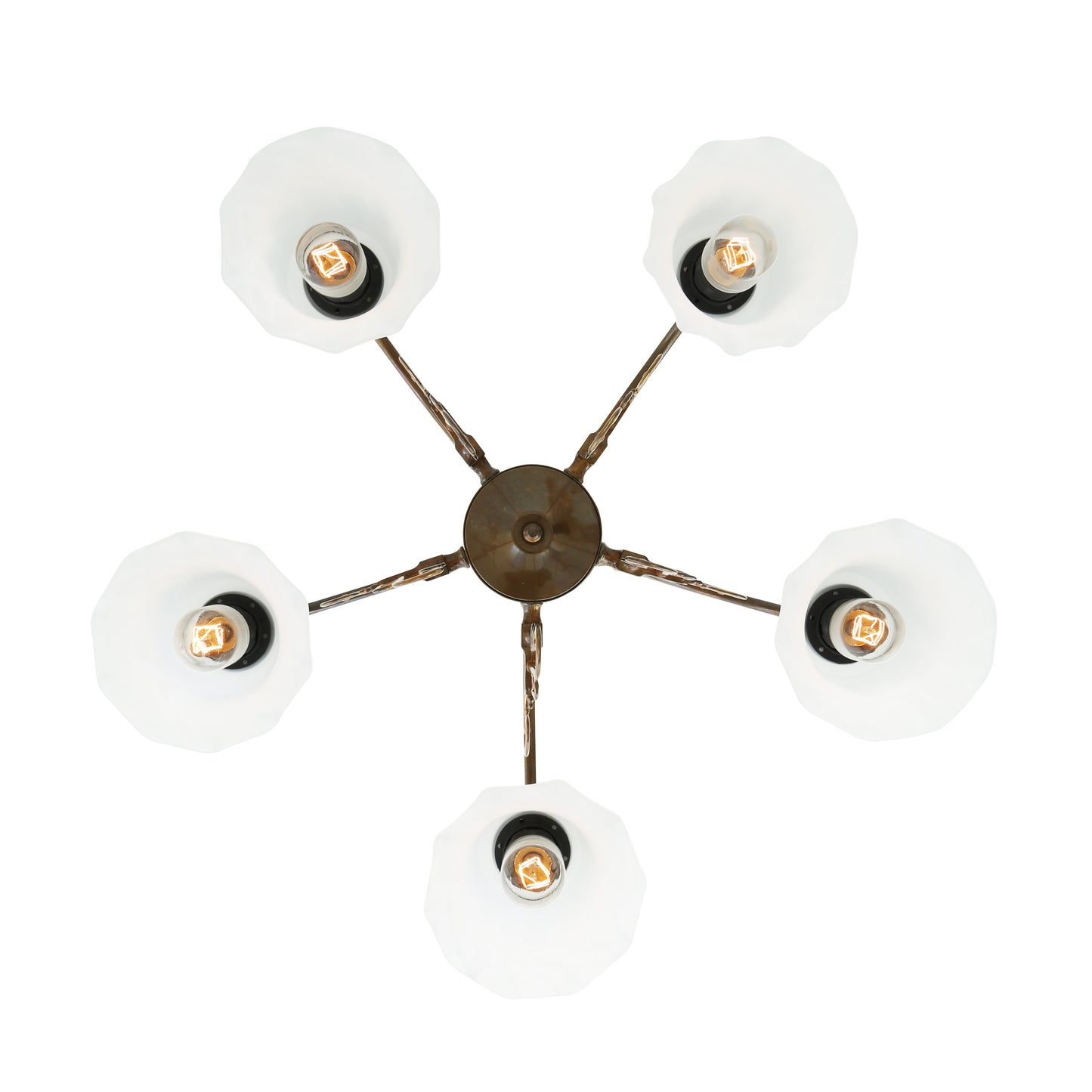 Mullan Lighting Medan 5-Light Brass & Glass Chandelier