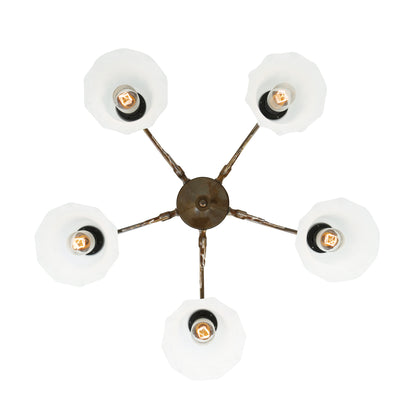 Mullan Lighting Medan 5-Light Brass & Glass Chandelier