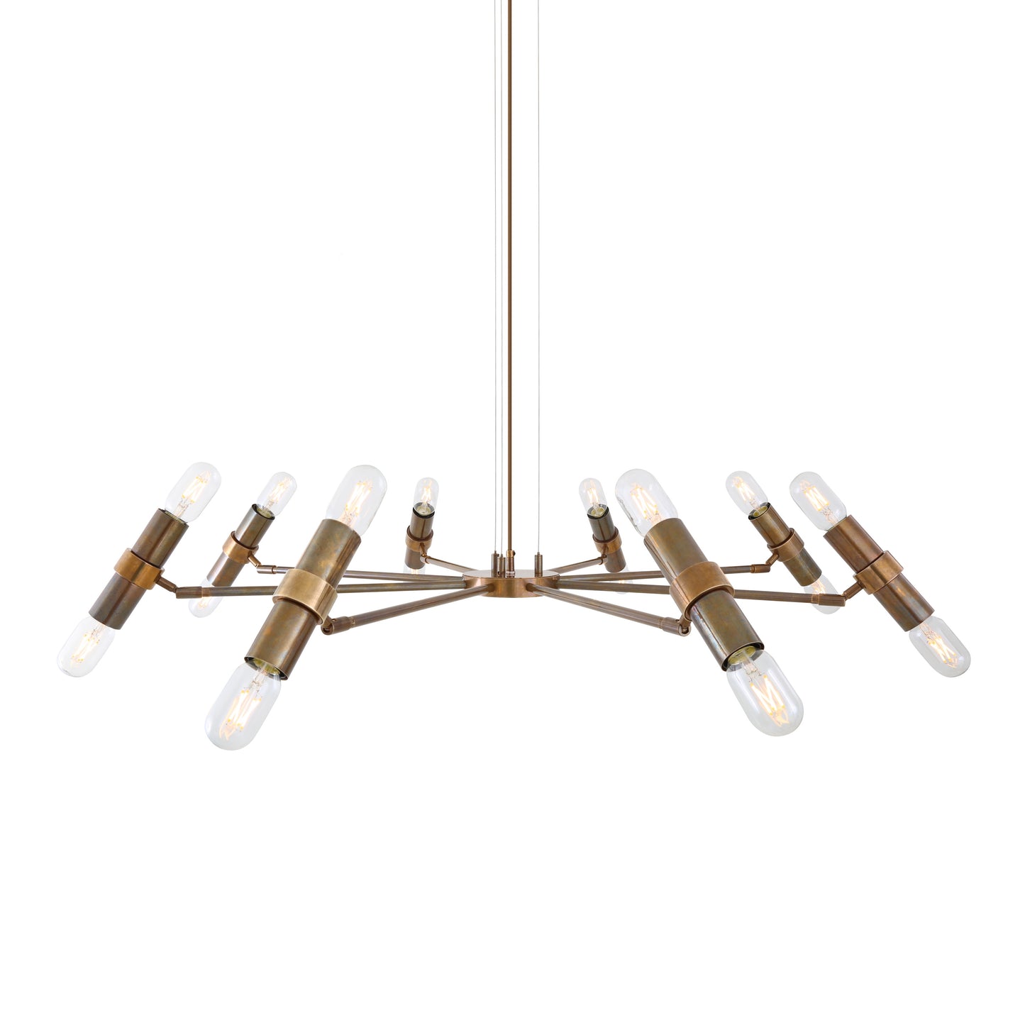 Mullan Lighting Kendu 16-Light Adjustable Brass Chandelier