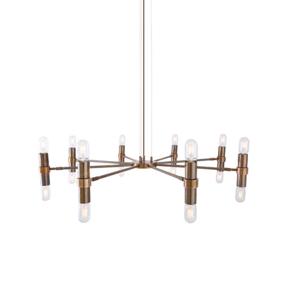 Mullan Lighting Kendu 16-Light Adjustable Brass Chandelier