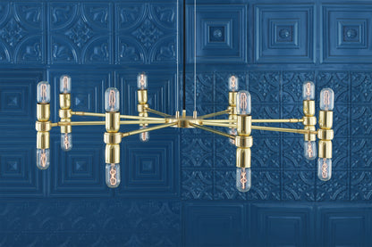Mullan Lighting Kendu 16-Light Adjustable Brass Chandelier