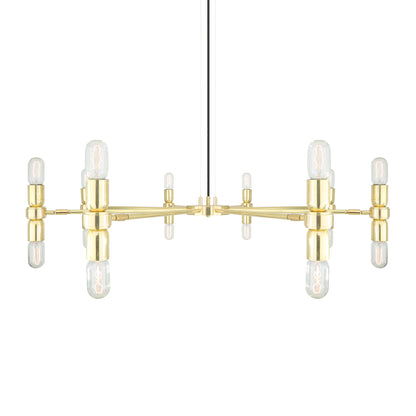 Mullan Lighting Kendu 16-Light Adjustable Brass Chandelier