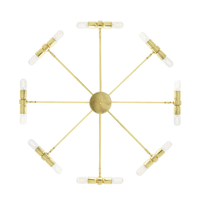 Mullan Lighting Kendu 16-Light Adjustable Brass Chandelier