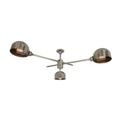Mullan Lighting San Jose 3-Light Flush Brass Chandelier