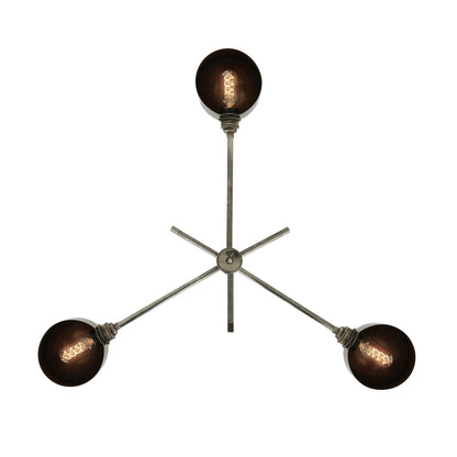 Mullan Lighting San Jose 3-Light Flush Brass Chandelier