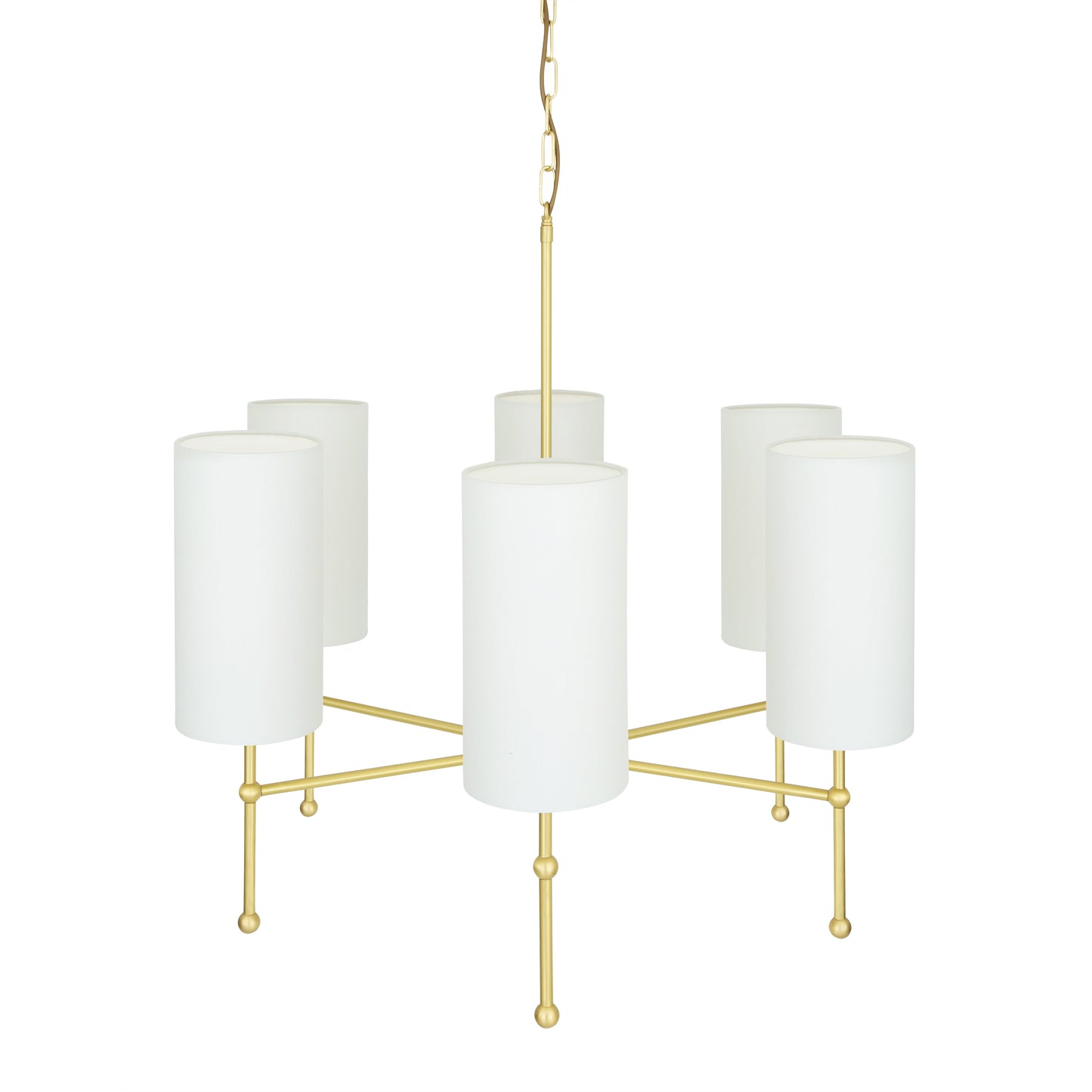 Mullan Lighting Arizona 6-Light Brass Chandelier – Contemporary Fabric Shade Design