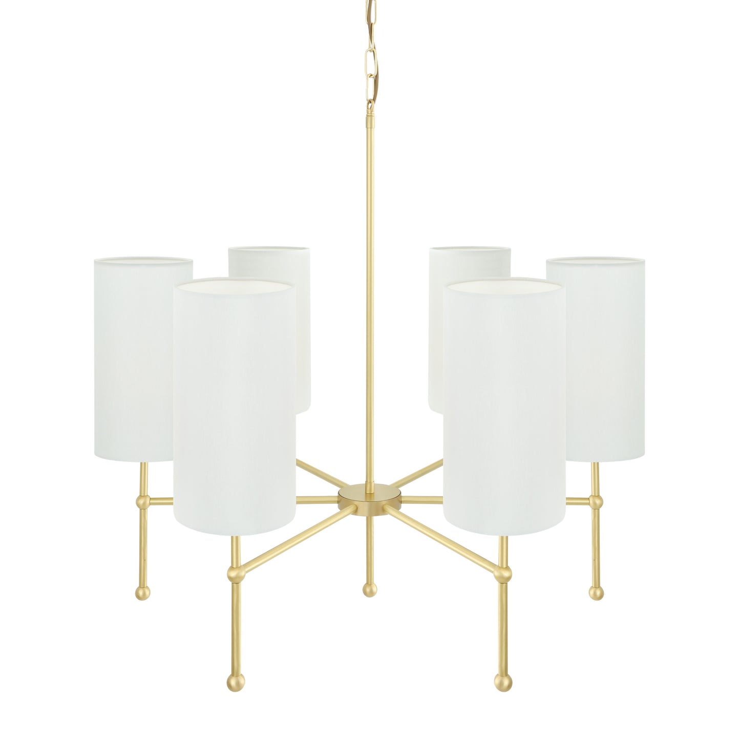 Mullan Lighting Arizona 6-Light Brass Chandelier – Contemporary Fabric Shade Design