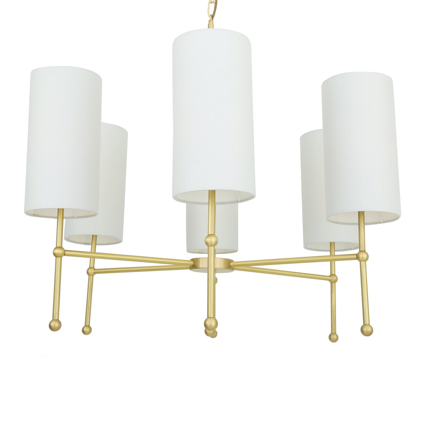 Mullan Lighting Arizona 6-Light Brass Chandelier – Contemporary Fabric Shade Design