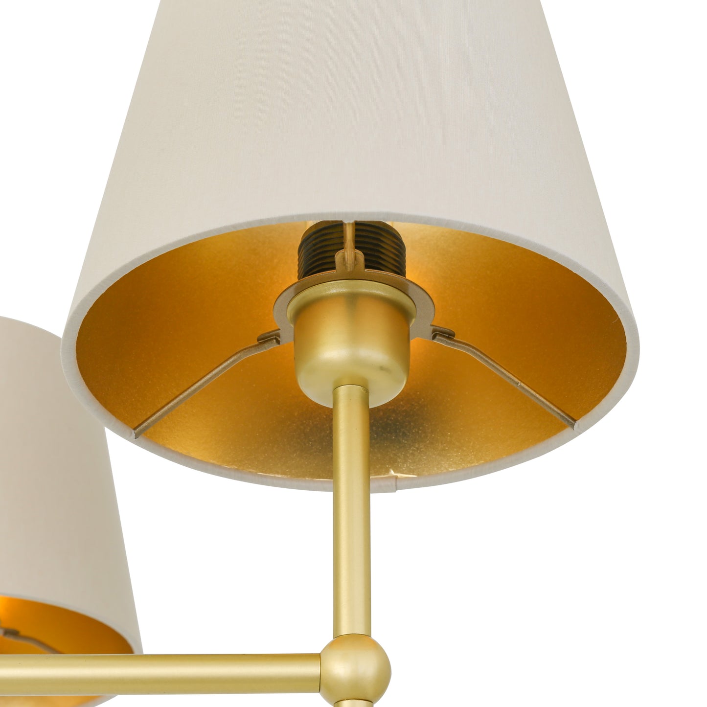 Mullan Lighting California 6-Light Brass Chandelier – Contemporary Fabric Shade Design