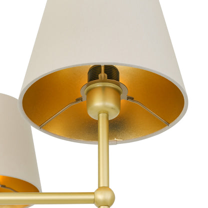 Mullan Lighting California 6-Light Brass Chandelier – Contemporary Fabric Shade Design
