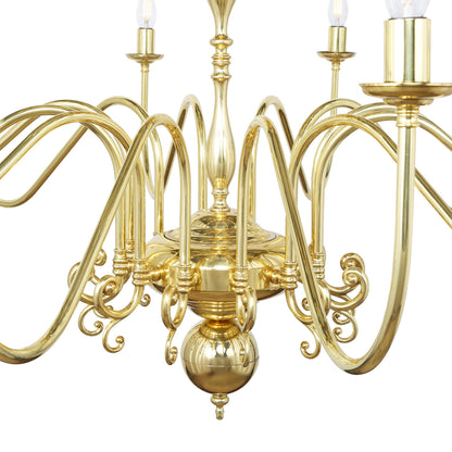 Mullan Lighting Flemish 20-Light Two-Tier Brass Candle Chandelier