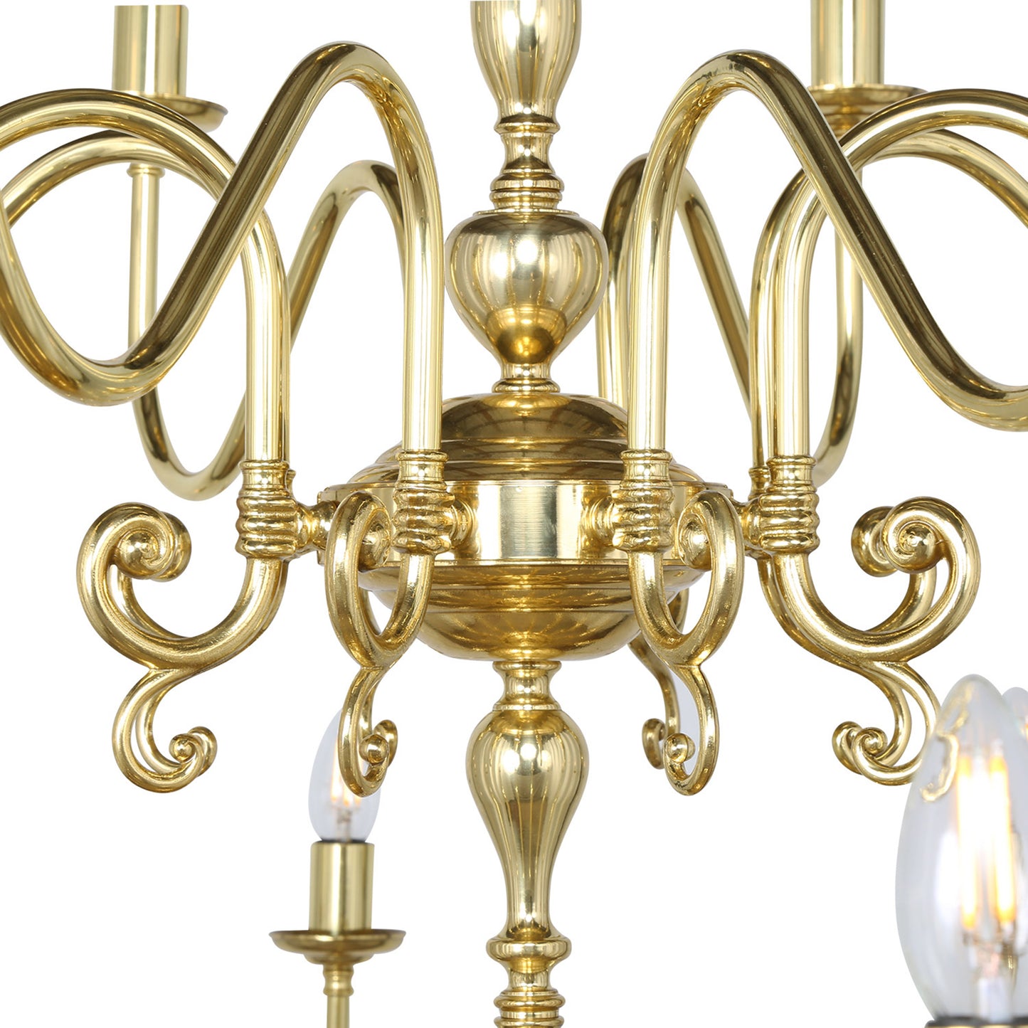 Mullan Lighting Flemish 20-Light Two-Tier Brass Candle Chandelier