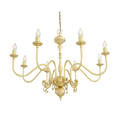 Mullan Lighting Flemish 8-Light Brass Candle Chandelier