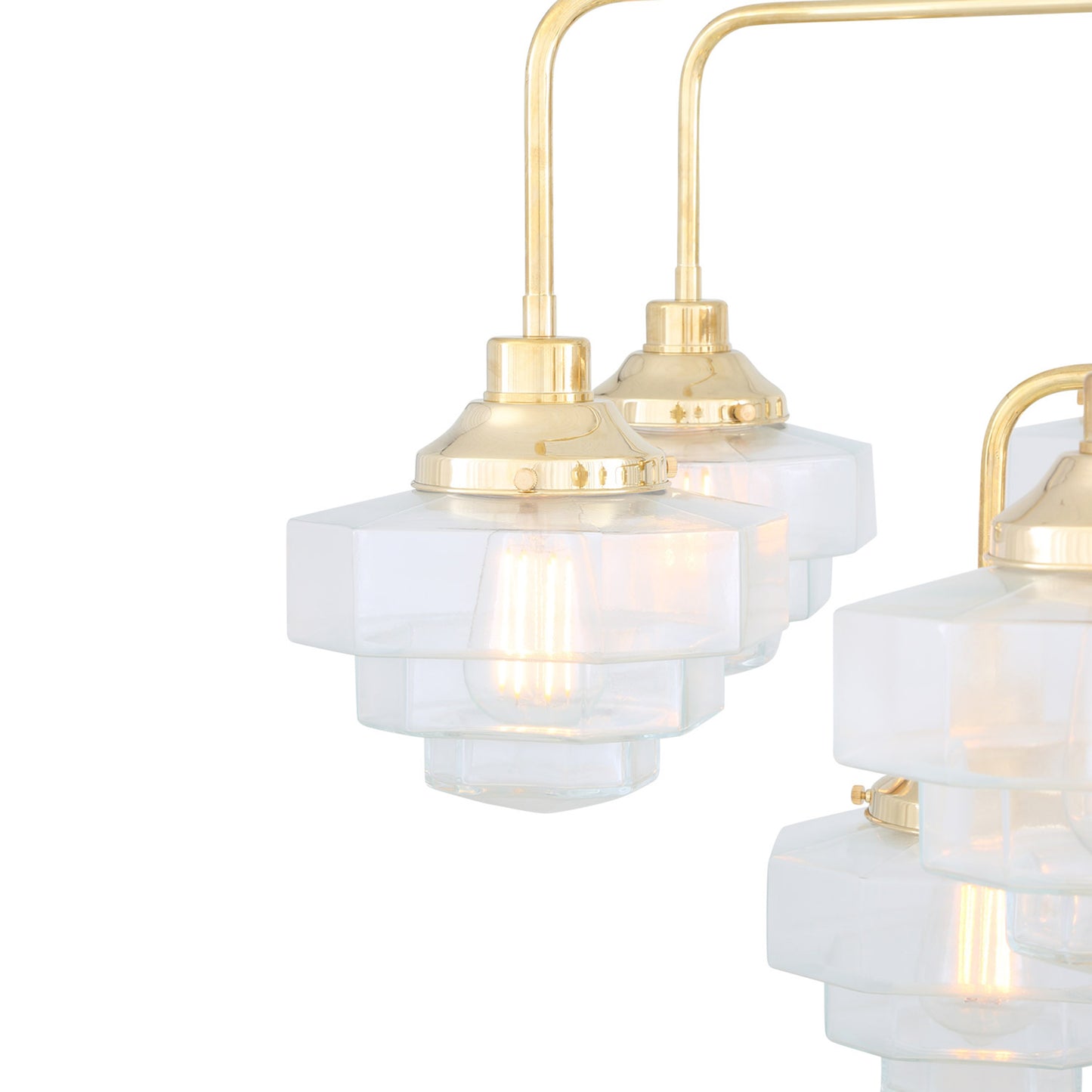 Mullan Lighting Siena 13-Light Brass Art Deco Glass Chandelier