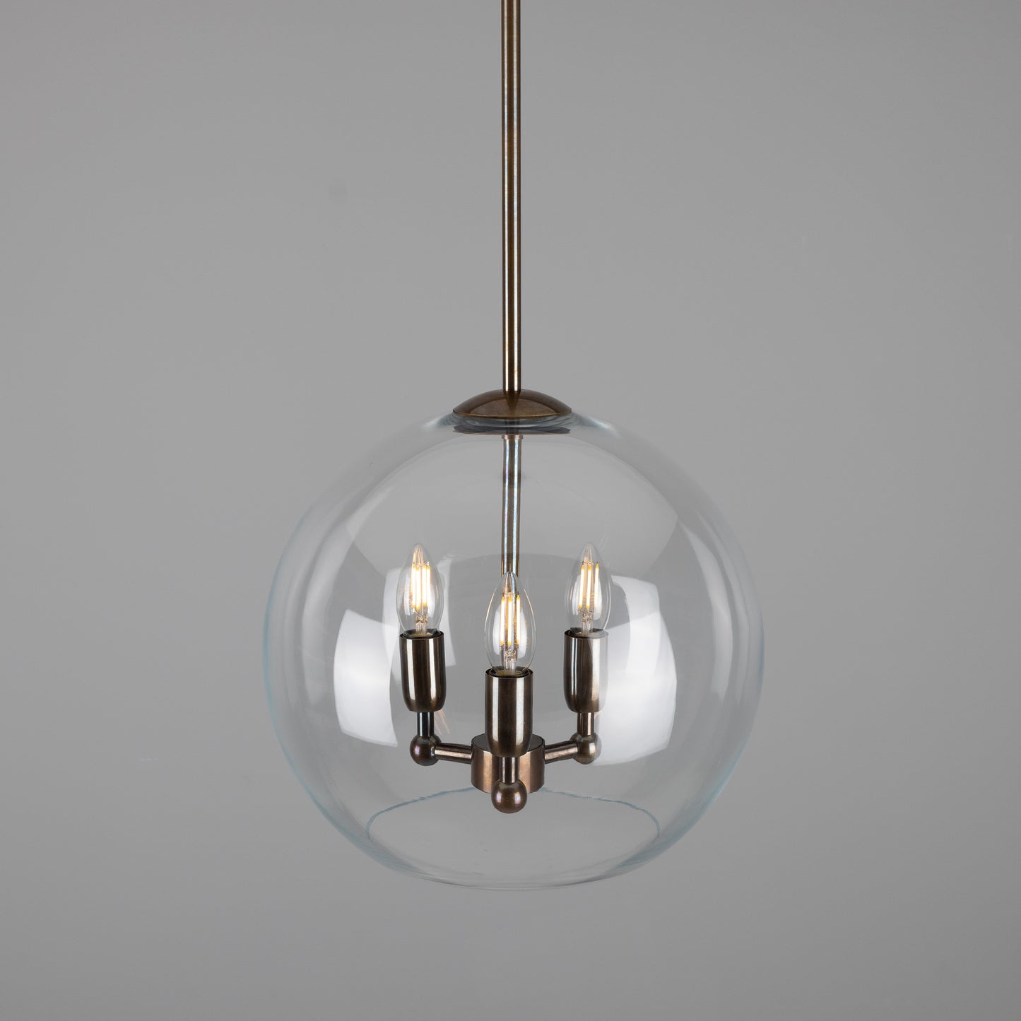 Mullan Lighting Clermont 3-Light Modern Mini Chandelier with Open Glass Globe