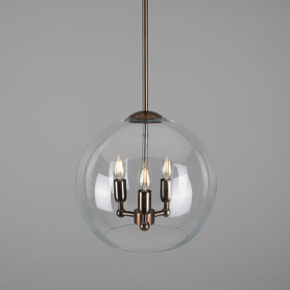Mullan Lighting Clermont 3-Light Modern Mini Chandelier with Open Glass Globe