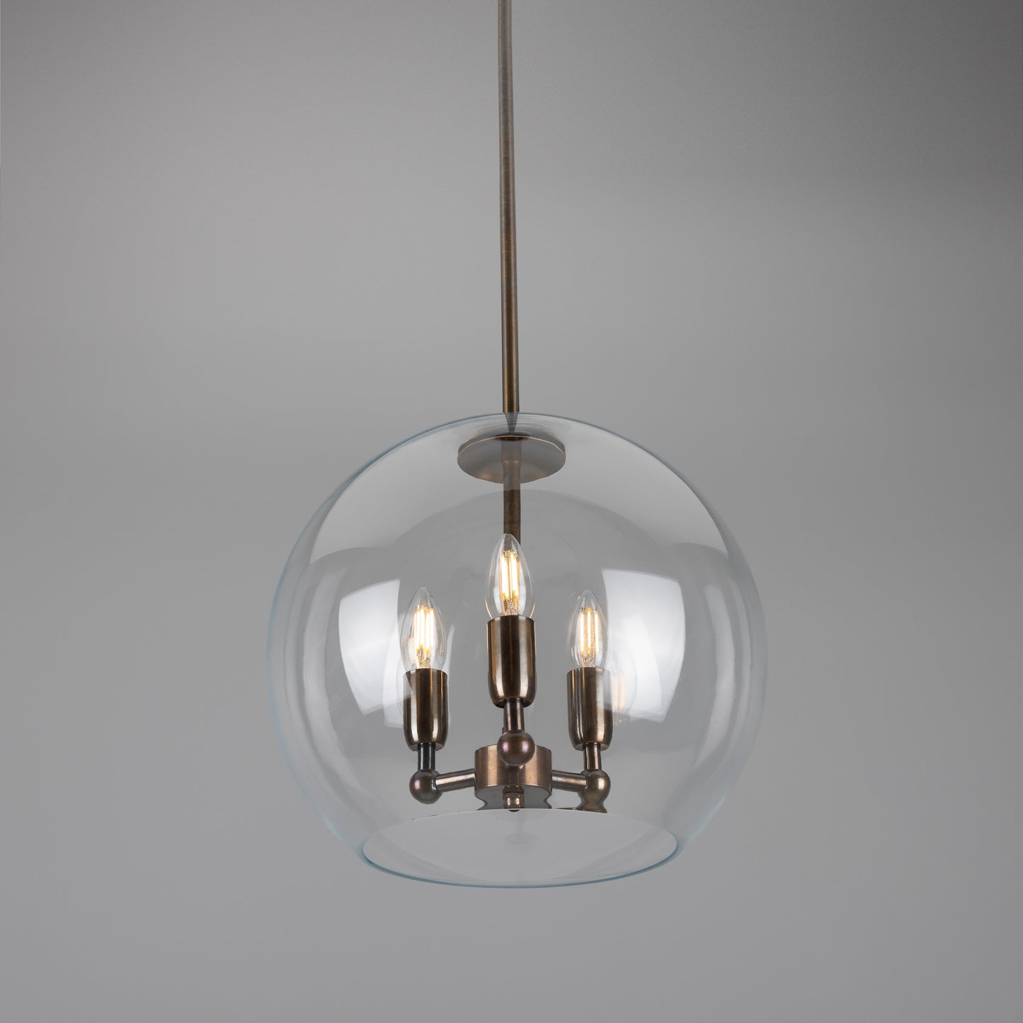 Mullan Lighting Clermont 3-Light Modern Mini Chandelier with Open Glass Globe