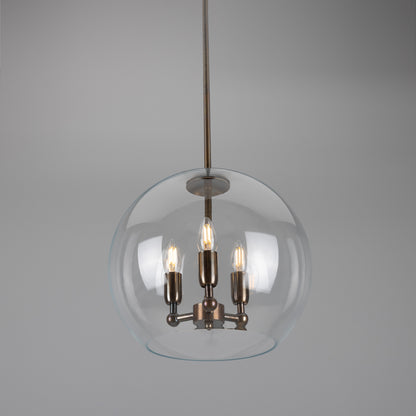Mullan Lighting Clermont 3-Light Modern Mini Chandelier with Open Glass Globe