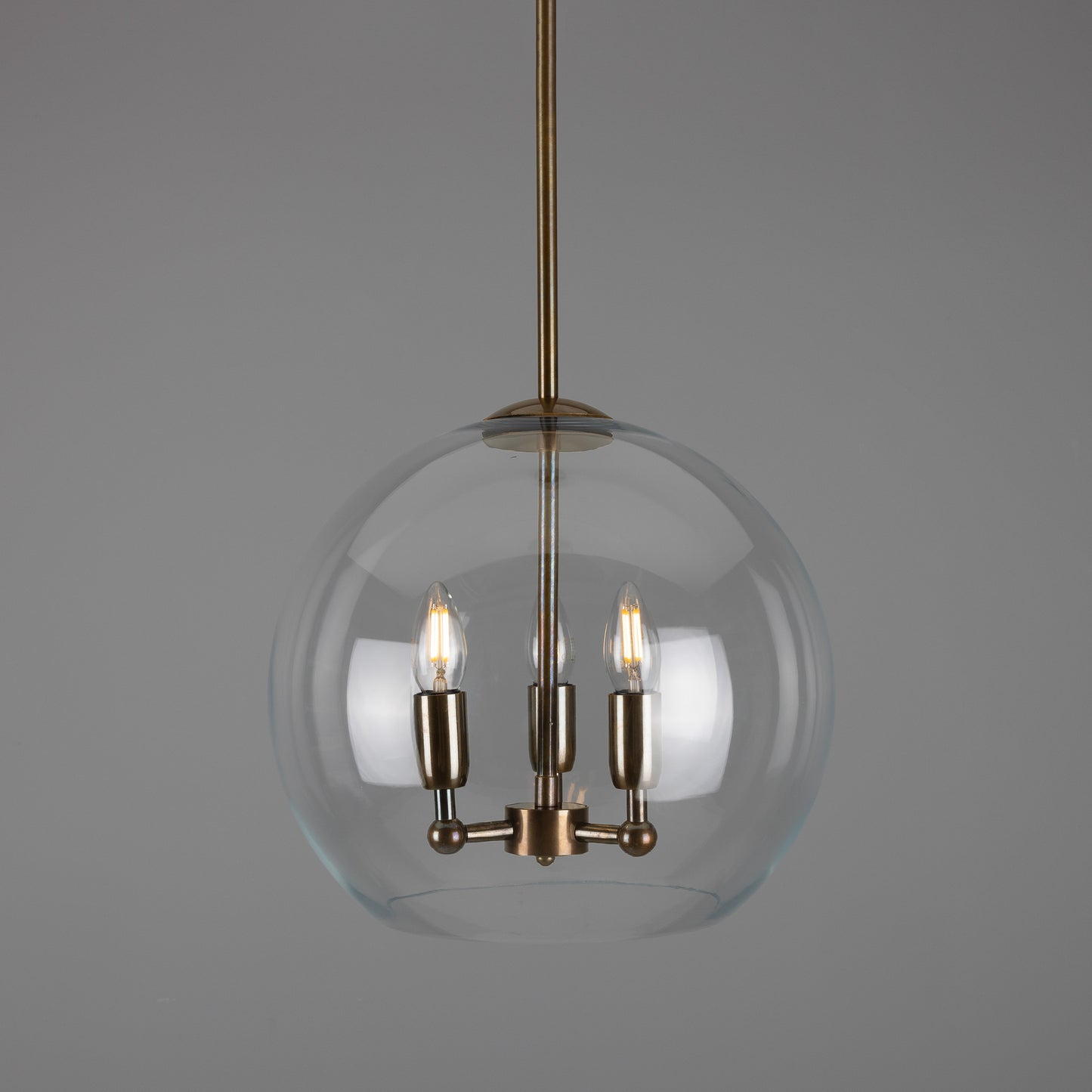 Mullan Lighting Clermont 3-Light Modern Mini Chandelier with Open Glass Globe