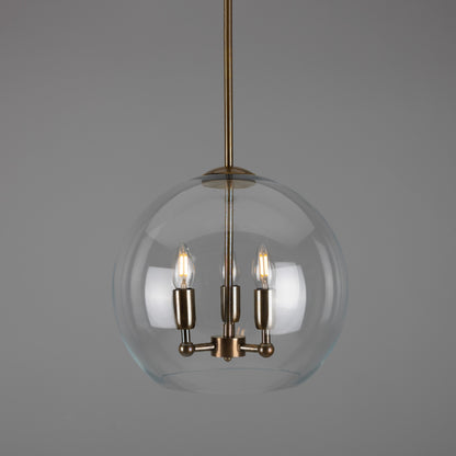 Mullan Lighting Clermont 3-Light Modern Mini Chandelier with Open Glass Globe
