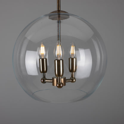 Mullan Lighting Clermont 3-Light Modern Mini Chandelier with Open Glass Globe