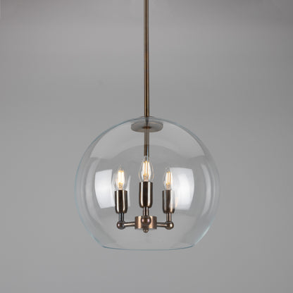 Mullan Lighting Clermont 3-Light Modern Mini Chandelier with Open Glass Globe