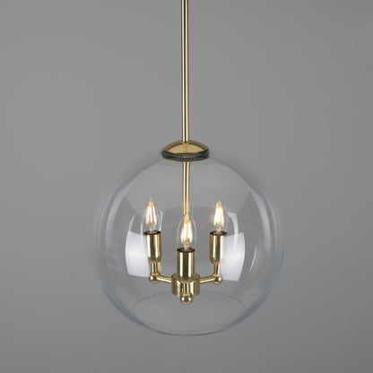 Mullan Lighting Clermont 3-Light Modern Mini Chandelier with Open Glass Globe