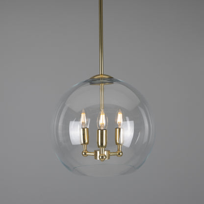 Mullan Lighting Clermont 3-Light Modern Mini Chandelier with Open Glass Globe