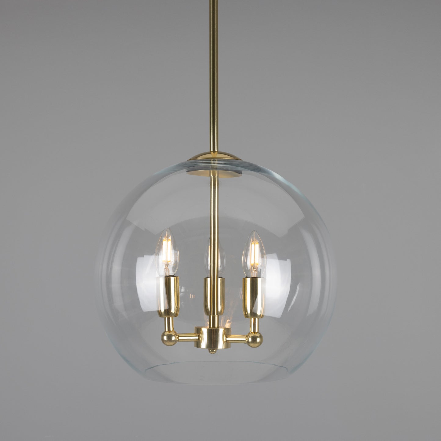 Mullan Lighting Clermont 3-Light Modern Mini Chandelier with Open Glass Globe