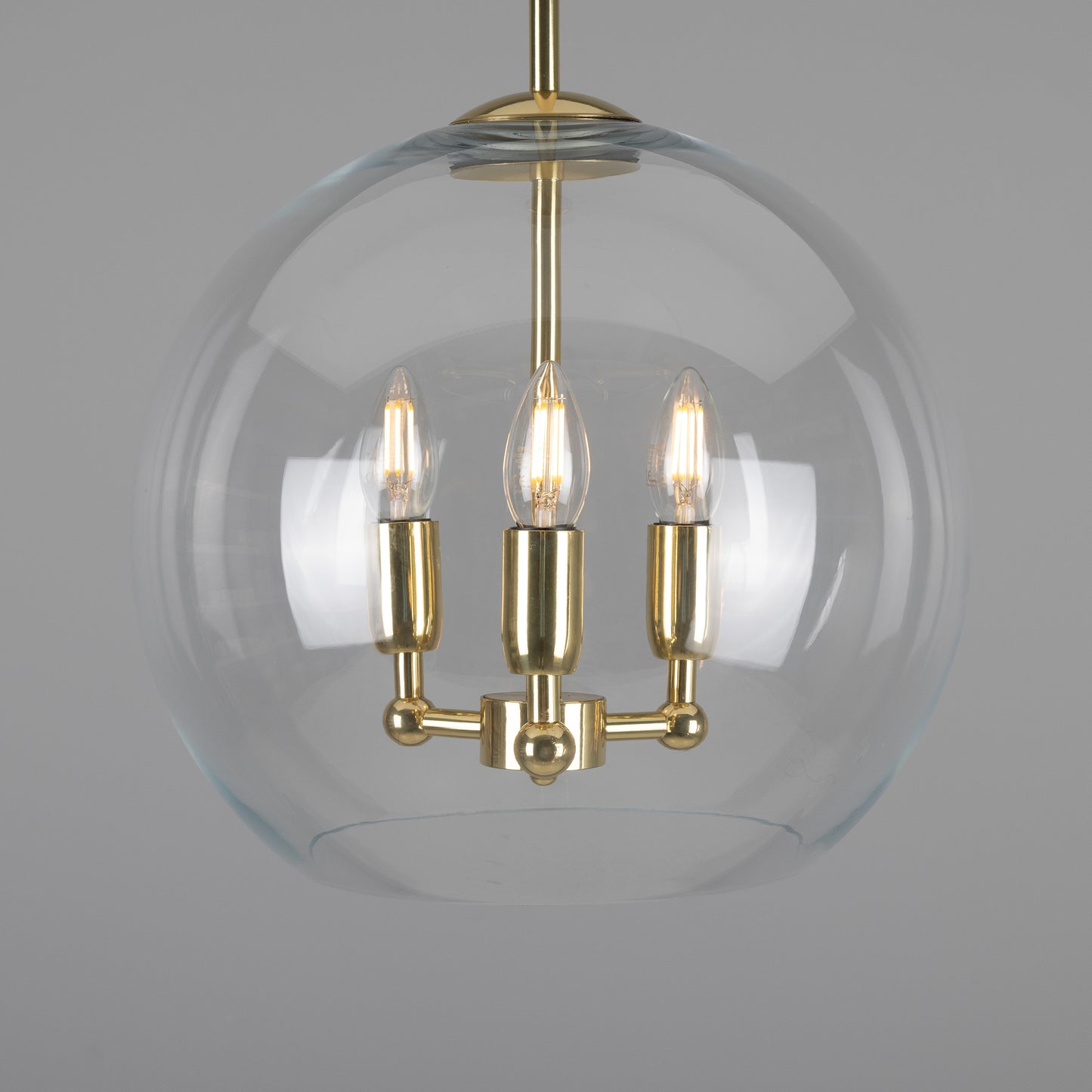 Mullan Lighting Clermont 3-Light Modern Mini Chandelier with Open Glass Globe