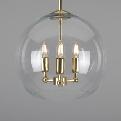 Mullan Lighting Clermont 3-Light Modern Mini Chandelier with Open Glass Globe