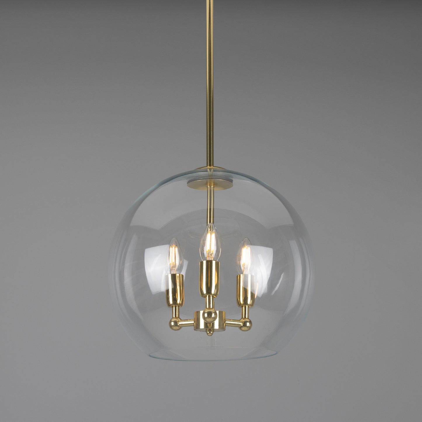 Mullan Lighting Clermont 3-Light Modern Mini Chandelier with Open Glass Globe