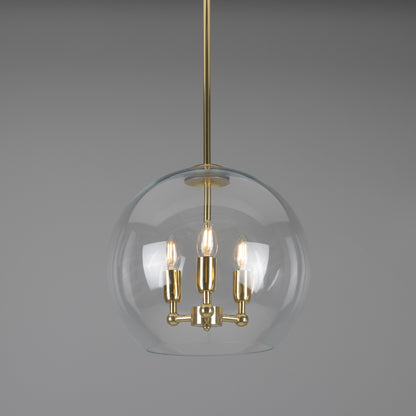 Mullan Lighting Clermont 3-Light Modern Mini Chandelier with Open Glass Globe
